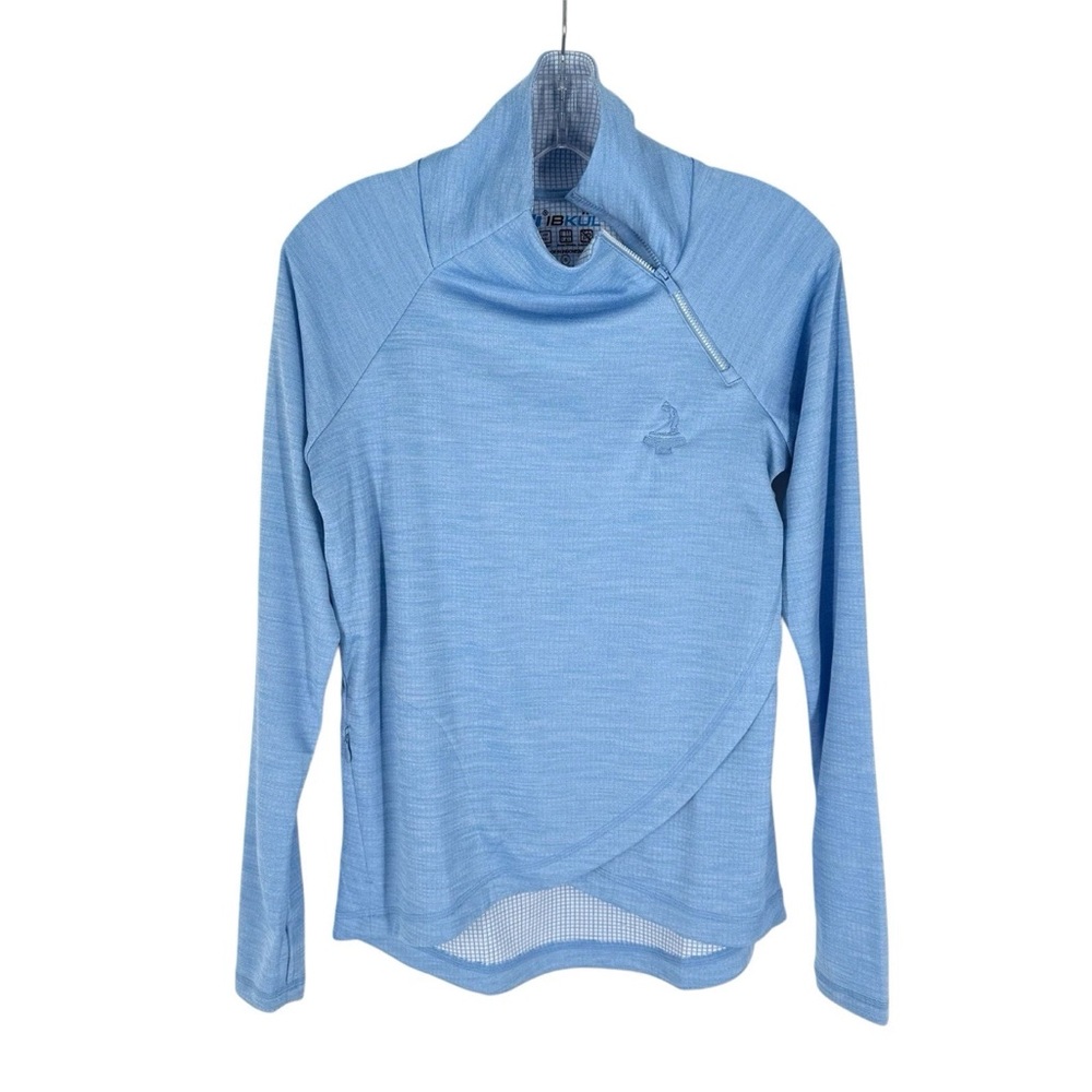IBKUL Golf Shirt Womens Size Small Blue Wicking 1/4 Zip Pinehurst Logo
